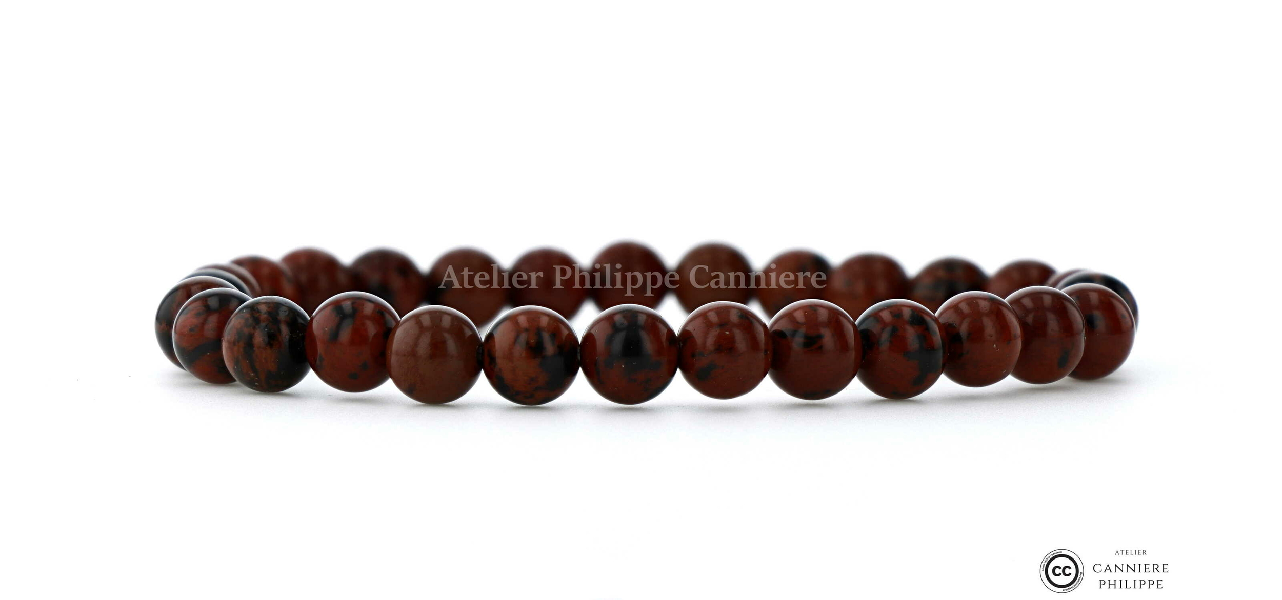 Bracelet Obsidienne Brune Perle 6mm