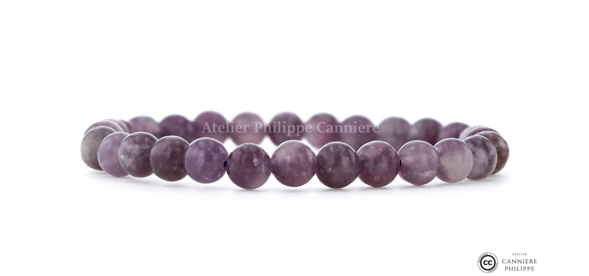 Bracelet Lépidolite Perle 6mm