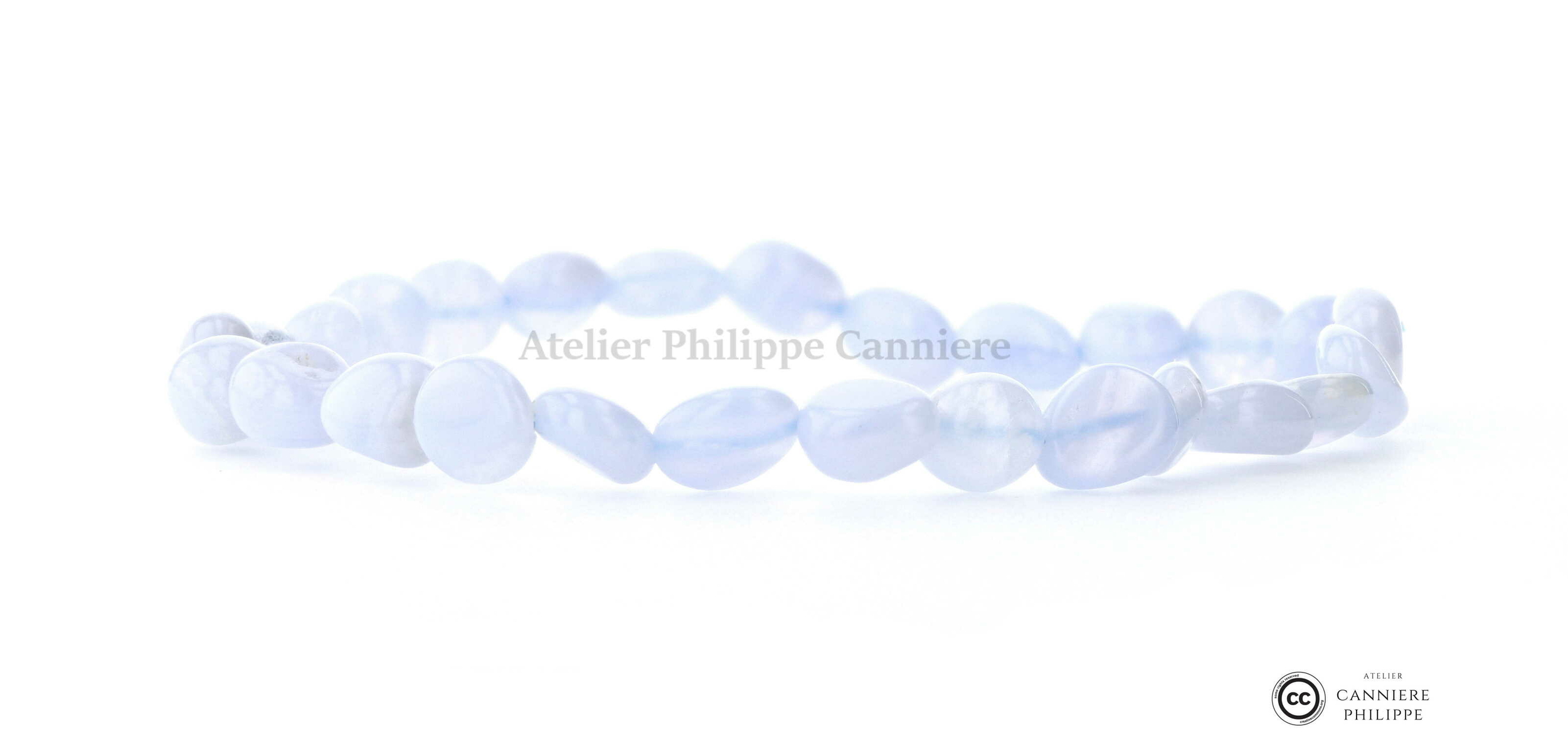 Bracelet Agate Blue Lace Moyen Grain