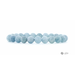 Bracelet Aigue Marine Perle 8mm