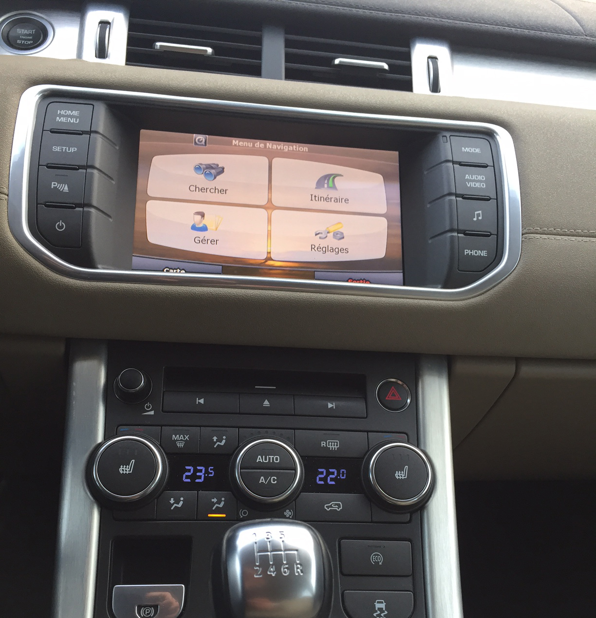 GPS tactile Range Rover Evoque Sport Vogue avec caméra de recul