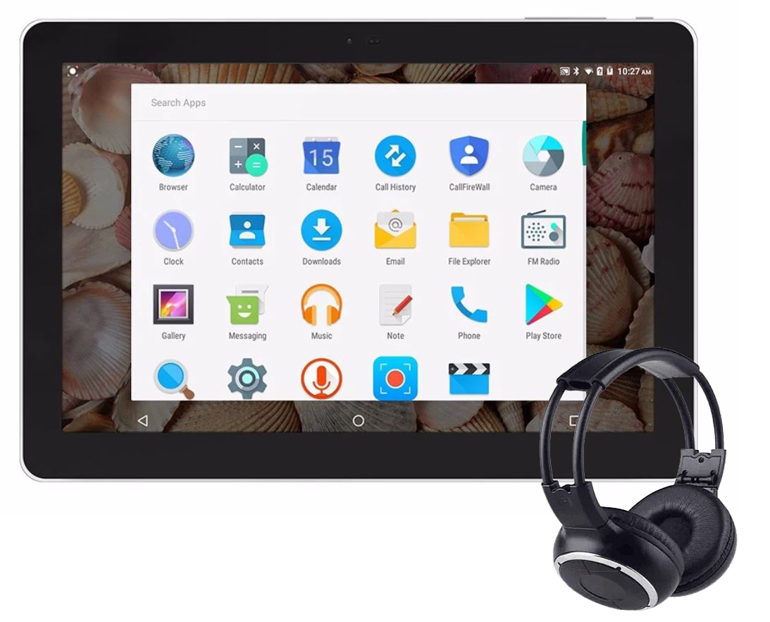 Appui tête avec Tablette Android à écran tactile 26cm et Bluetooth intégré, Wifi