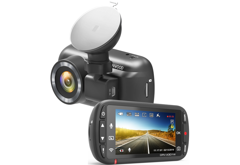 Dashcam avant Kenwood DRV-A301W : Caméra embarquée Full HD, Wi-Fi, accéléromètre 3 axes et GPS intégré