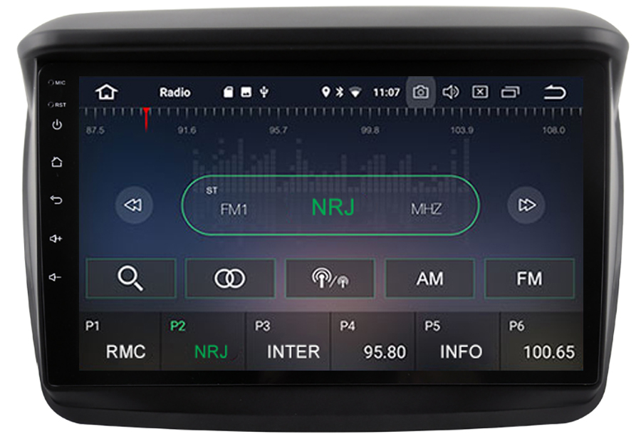 Autoradio tactile GPS Android et Carplay sans fil Mitsubishi L200