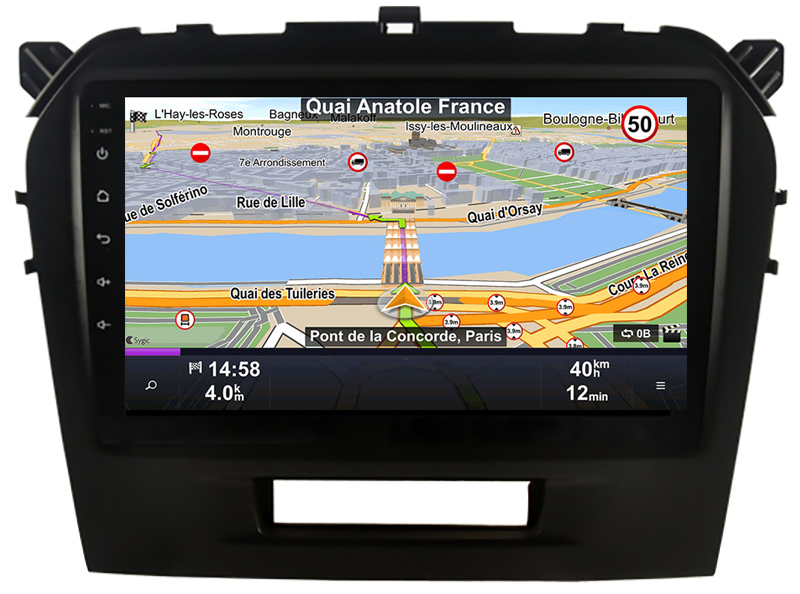 Autoradio tactile GPS Android et Carplay sans fil Suzuki Vitara