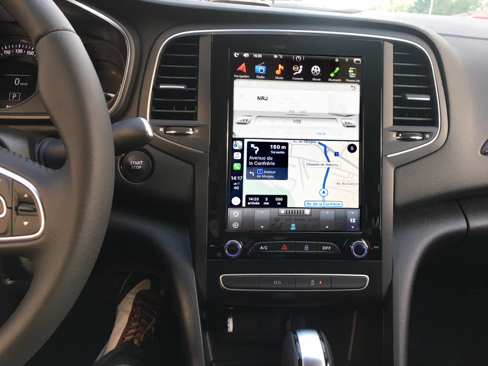Ecran Tesla Style GPS Android 9.0 et Apple Carplay Renault Koleos, Talisman et Megane 4