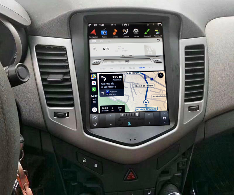 Ecran Tesla Style GPS Android 9.0 et Apple Carplay Chevrolet Cruze de 2009 à 2013