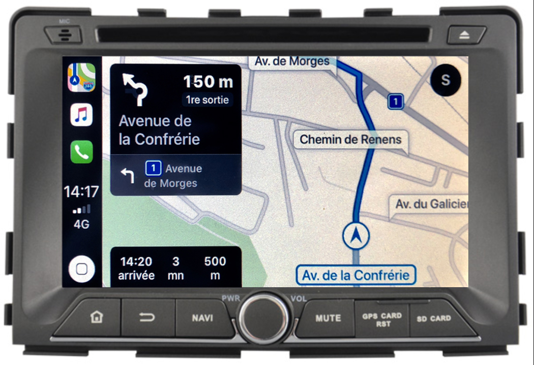 Autoradio tactile GPS Android 10.0 et Apple Carplay Ssangyong Rodius depuis 2013