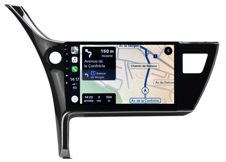 Autoradio tactile GPS et Apple Carplay Toyota Auris et Corolla