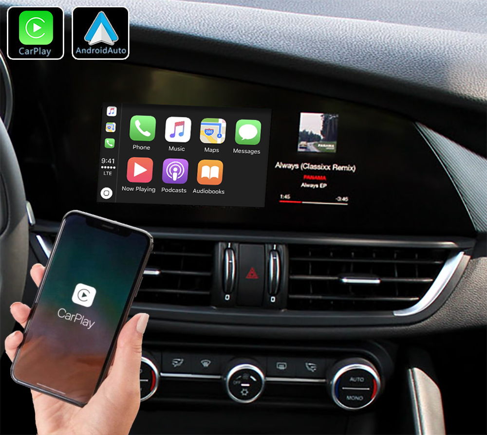 Système Apple Carplay sans fil et Android Auto pour Alfa Romeo Giulia depuis 2016