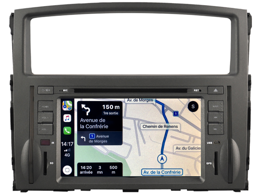 Autoradio tactile Android 8.1, Bluetooth et GPS Mitsubishi Pajero