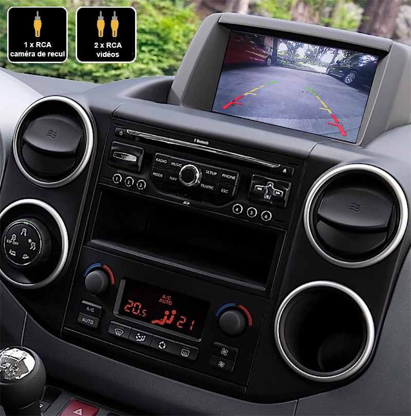 Interface Multimédia vidéo pour caméra compatible Peugeot Partner de 2008 à 2015