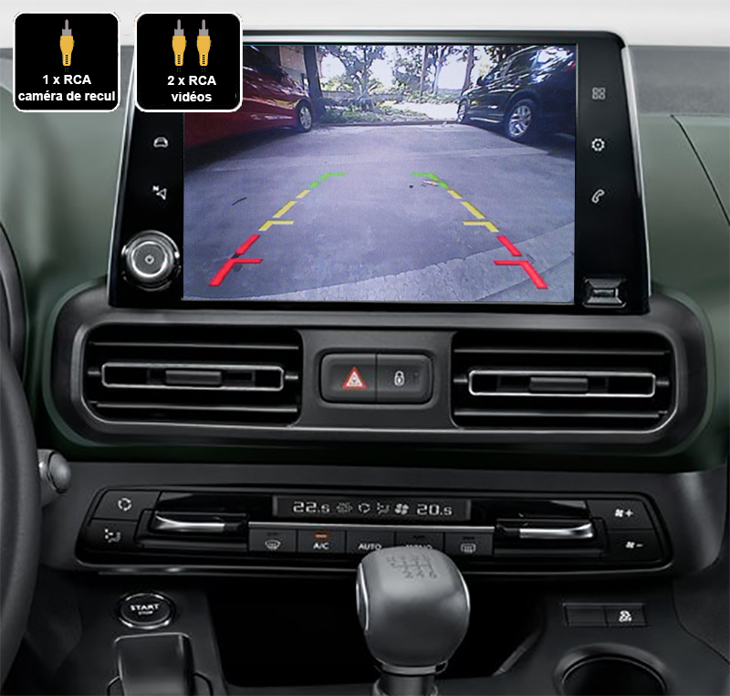 Interface Multimédia vidéo pour caméra compatible Peugeot Partner et Rifter à partir de 2018