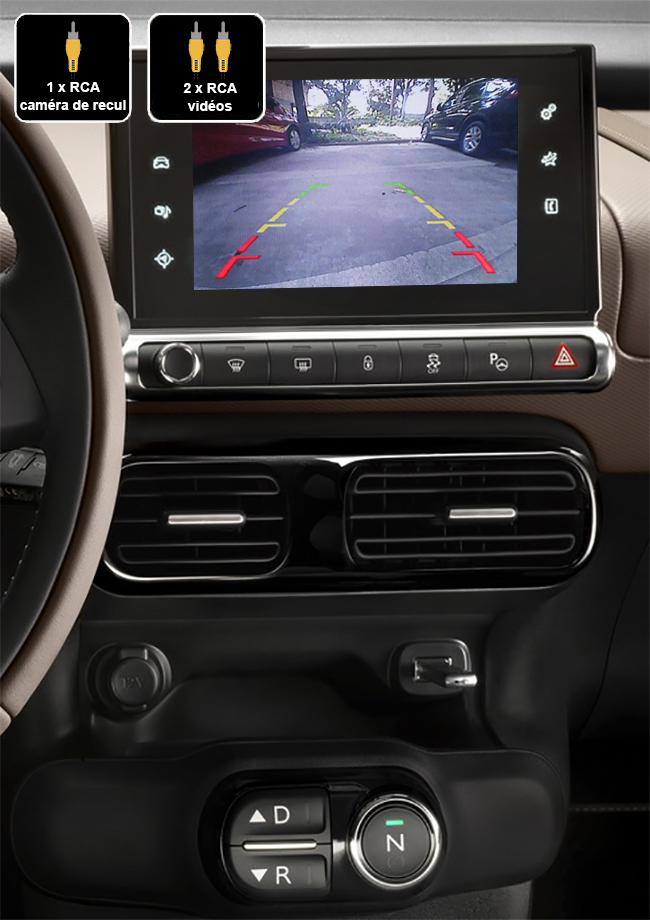 Interface Multimédia vidéo pour caméra compatible Citroën C4 cactus de 2014 à 2020