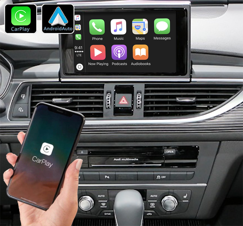 Système Apple Carplay sans fil et Android Auto pour Audi A6 et Audi A7 de 2010 à 2018