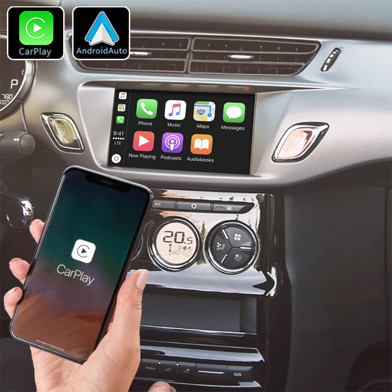 Système Apple Carplay sans fil et Android Auto pour Citroën C3 et DS3 de 2014 à 2018