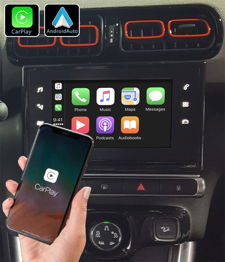 Système Apple Carplay sans fil et Android Auto pour Citroën C3 Aircross à partir de 2016