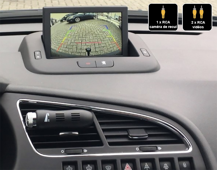 Interface Multimédia vidéo pour caméra compatible Peugeot 3008 et 5008 de 2009 à 2016
