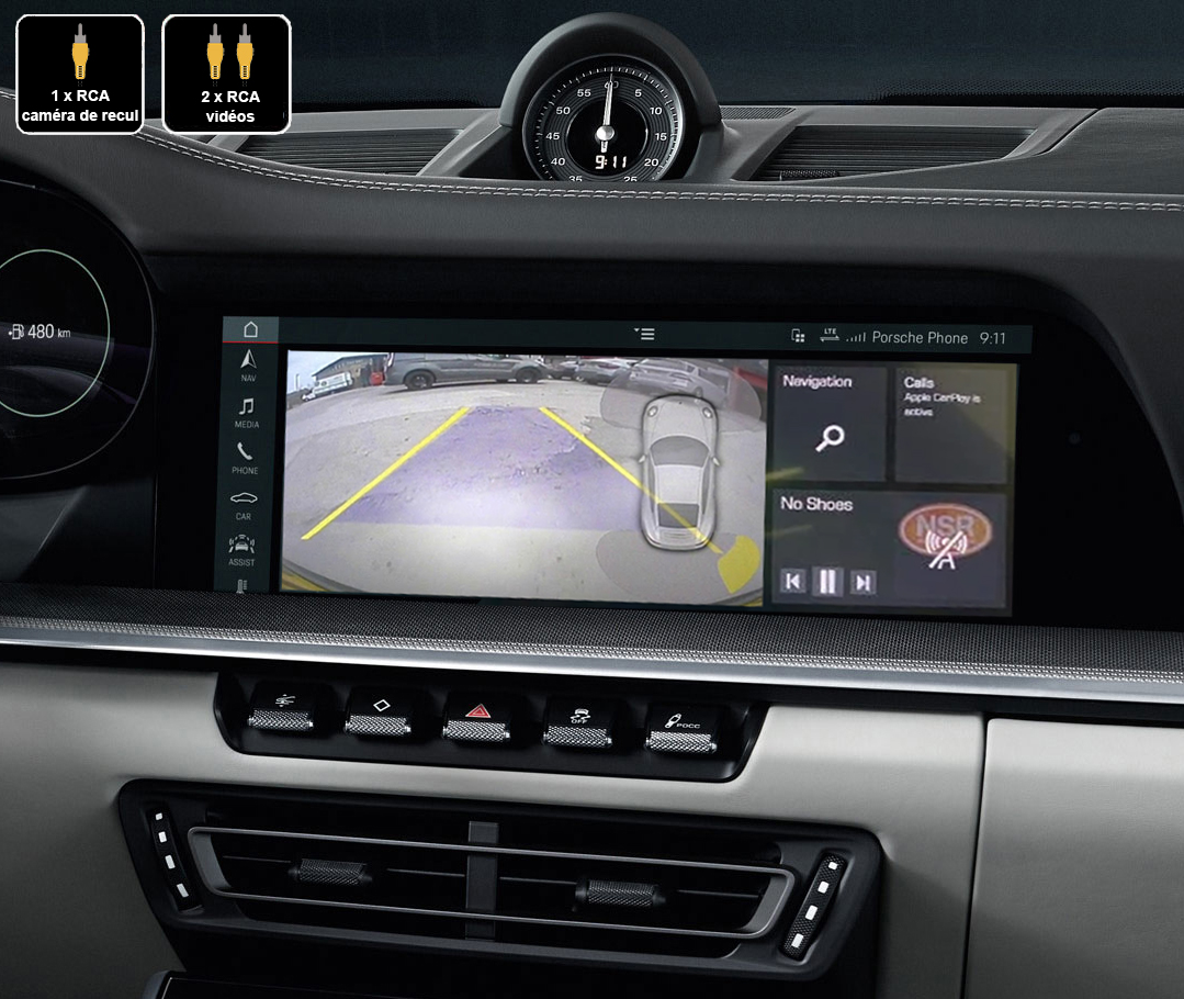 Interface Multimédia vidéo pour caméra compatible Porsche 911 depuis 2019