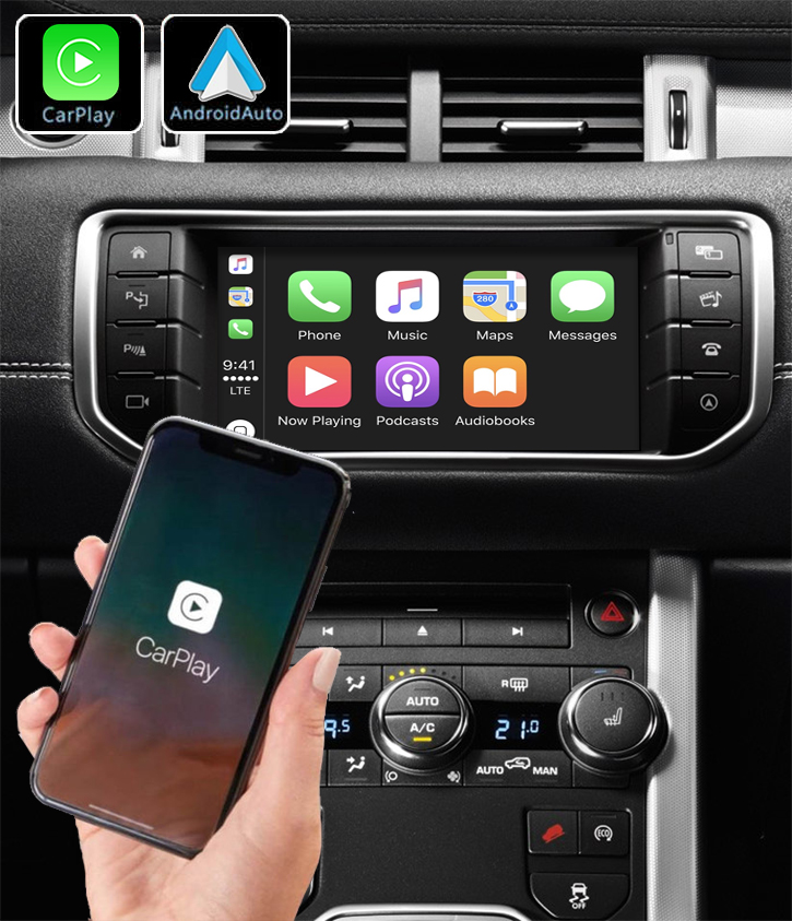 Système Apple Carplay sans fil et Android Auto pour Range Rover Evoque de 2011 à 2018