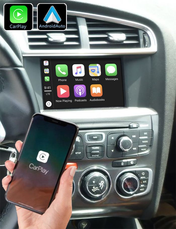 Système Apple Carplay sans fil et Android Auto pour Citroën C4 et DS4 de 2014 à 2018