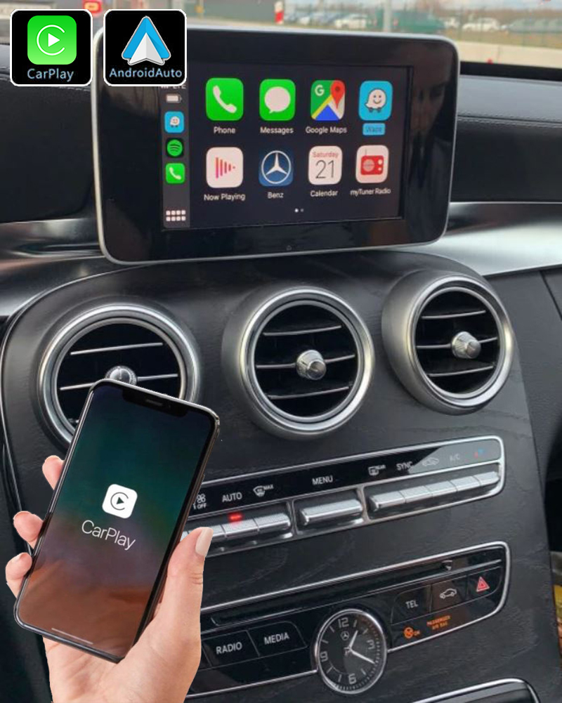 Système Apple Carplay sans fil et Android Auto pour Mercedes Classe C et GLC de 2015 à 2019