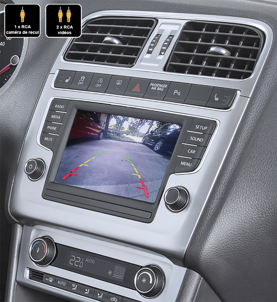 Interface Multimédia vidéo pour caméra compatible Volkswagen Polo de 2014 à 2017