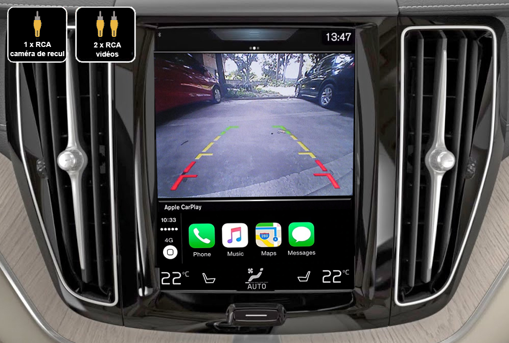 Interface Multimédia vidéo pour caméra compatible Volvo XC60 et S90 depuis 2016