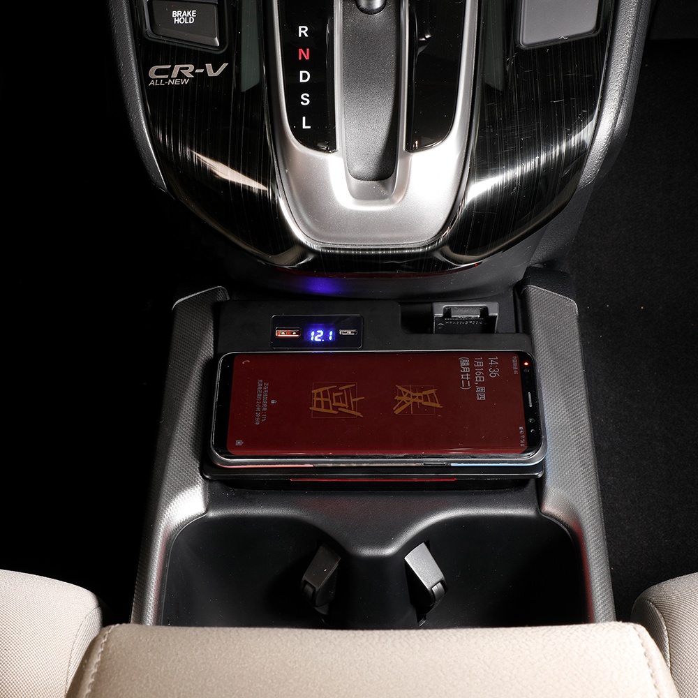 Chargeur à induction 15W iPhone, Xiaomi, Huawei et Samsung pour Honda CR-V depuis 2019