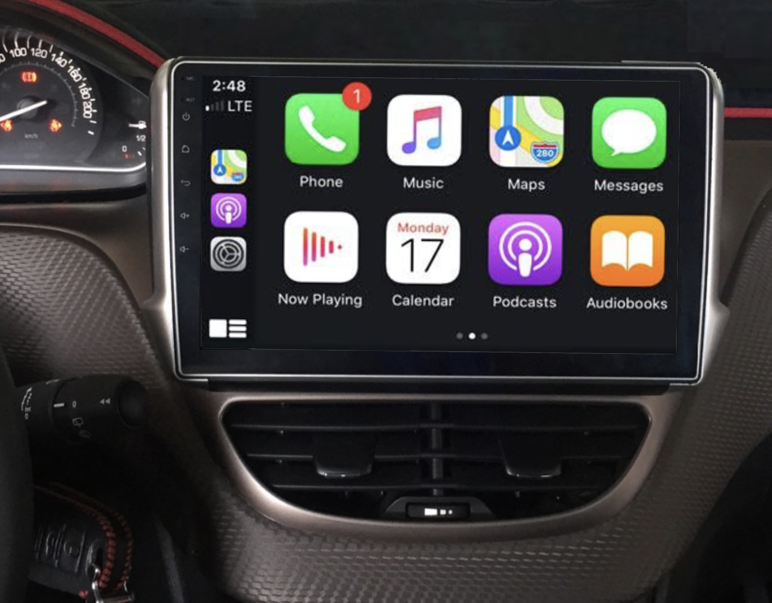 Autoradio tactile GPS Android et Carplay sans fil Peugeot 208 et 2008