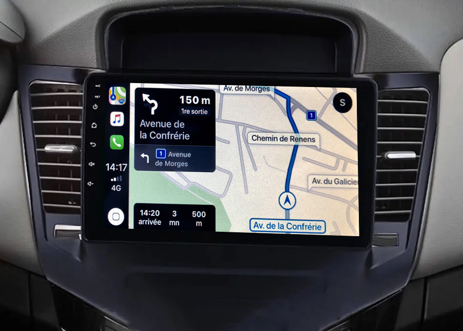 Autoradio GPS à écran tactile QLED Android 11.0 et Apple Carplay sans fil Chevrolet Cruze de 2009 à 2013