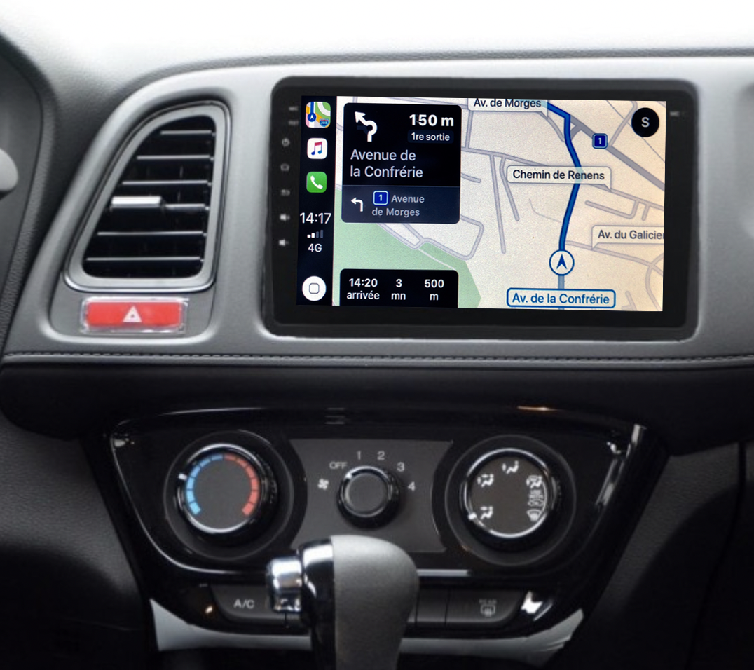 Autoradio GPS à écran tactile QLED Android 11.0 et Apple Carplay sans fil Honda HR-V de 2015 à 2018