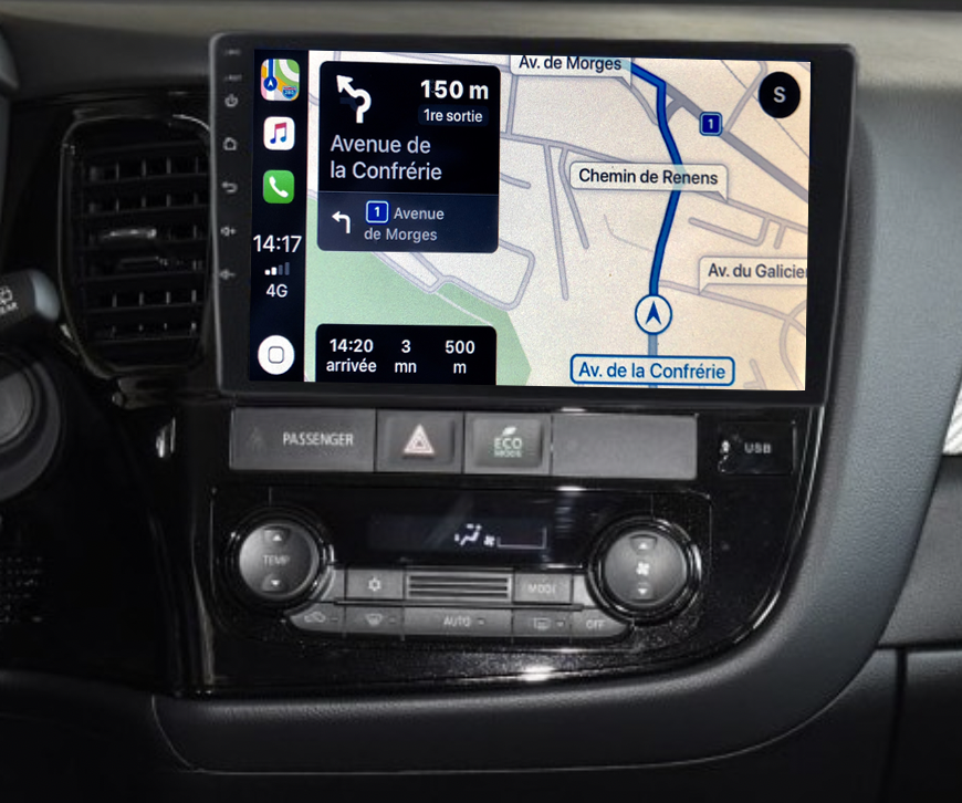 Autoradio GPS à écran tactile QLED Android 11.0 et Apple Carplay sans fil Mitsubishi Outlander de 2013 à 2020