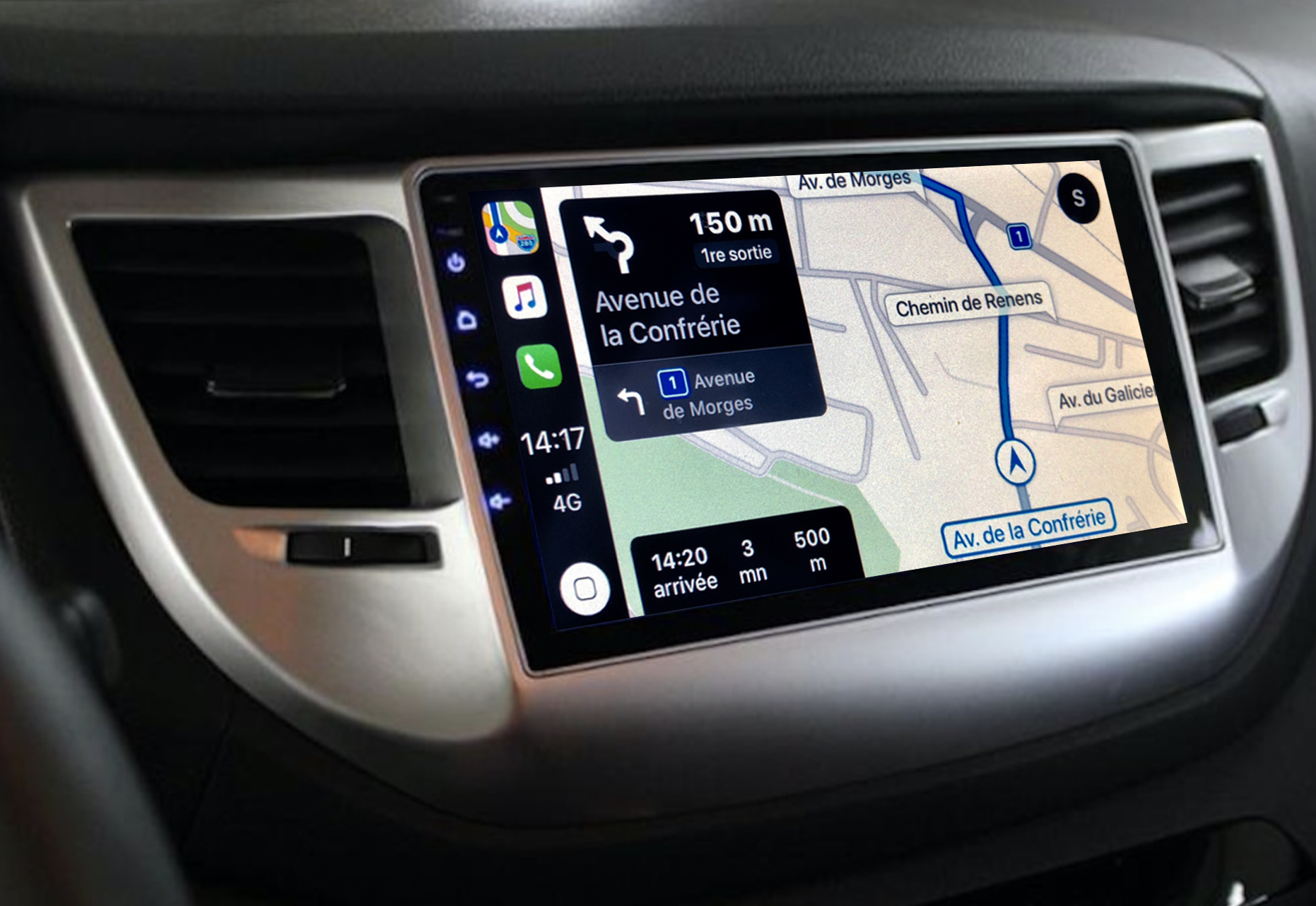 Autoradio GPS à écran tactile QLED Android 11.0 et Apple Carplay sans fil Hyundai Tucson de 2015 à 2018