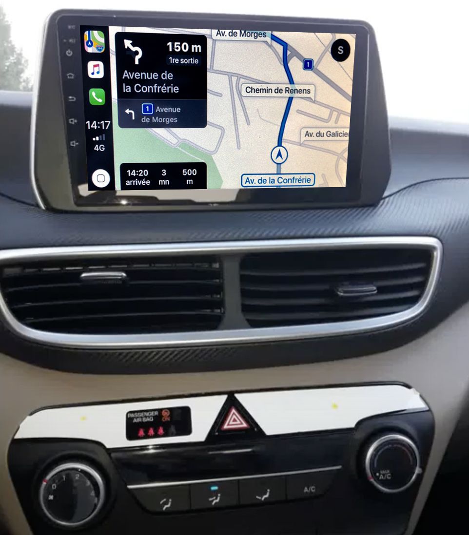 Autoradio tactile GPS Android 11.0 et Bluetooth Hyundai Tucson depuis 2018