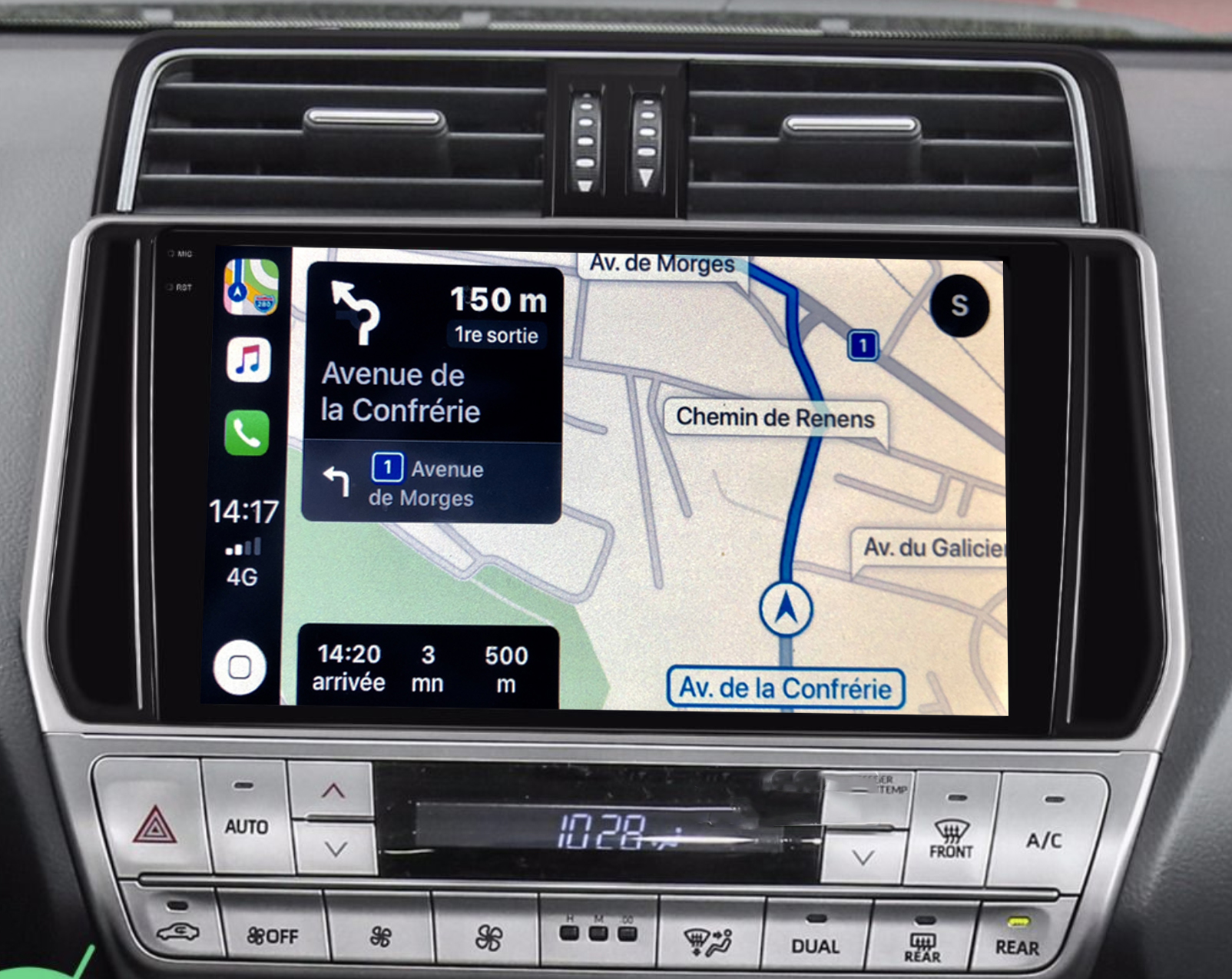 Autoradio GPS à écran tactile QLED Android 11.0 et Apple Carplay sans fil Toyota Land Cruiser depuis 2018