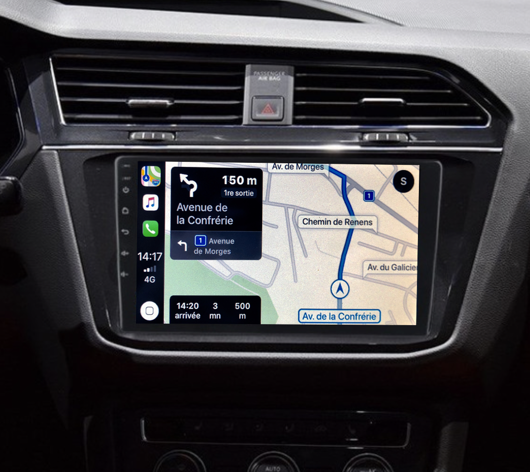 Autoradio GPS à écran tactile QLED Android 11.0 et Apple Carplay sans fil Volkswagen Tiguan depuis 2017