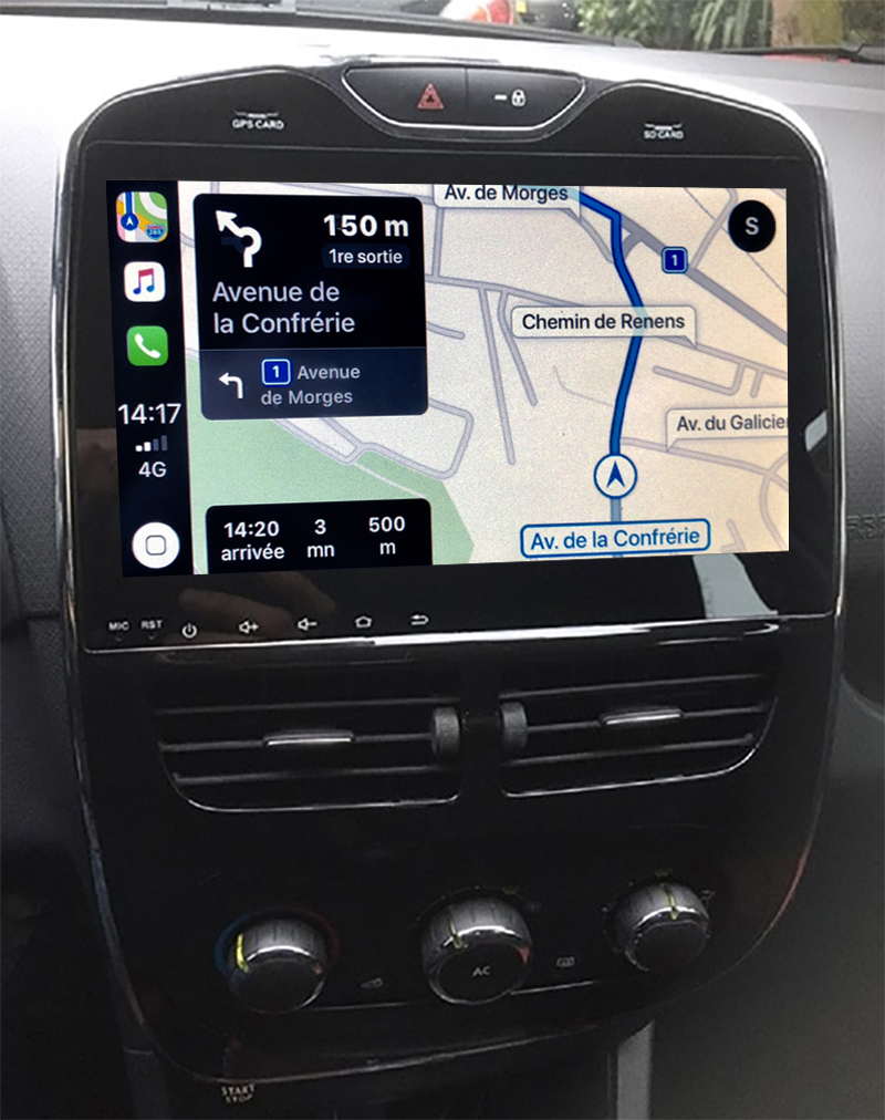 Autoradio GPS à écran tactile QLED Android 11.0 et Apple Carplay Renault Clio IV de 2012 à 2018