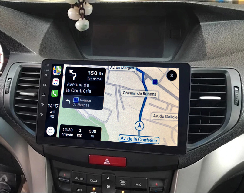 Autoradio GPS à écran tactile QLED Android 11.0 et Apple Carplay sans fil Honda Accord de 2008 à 2012