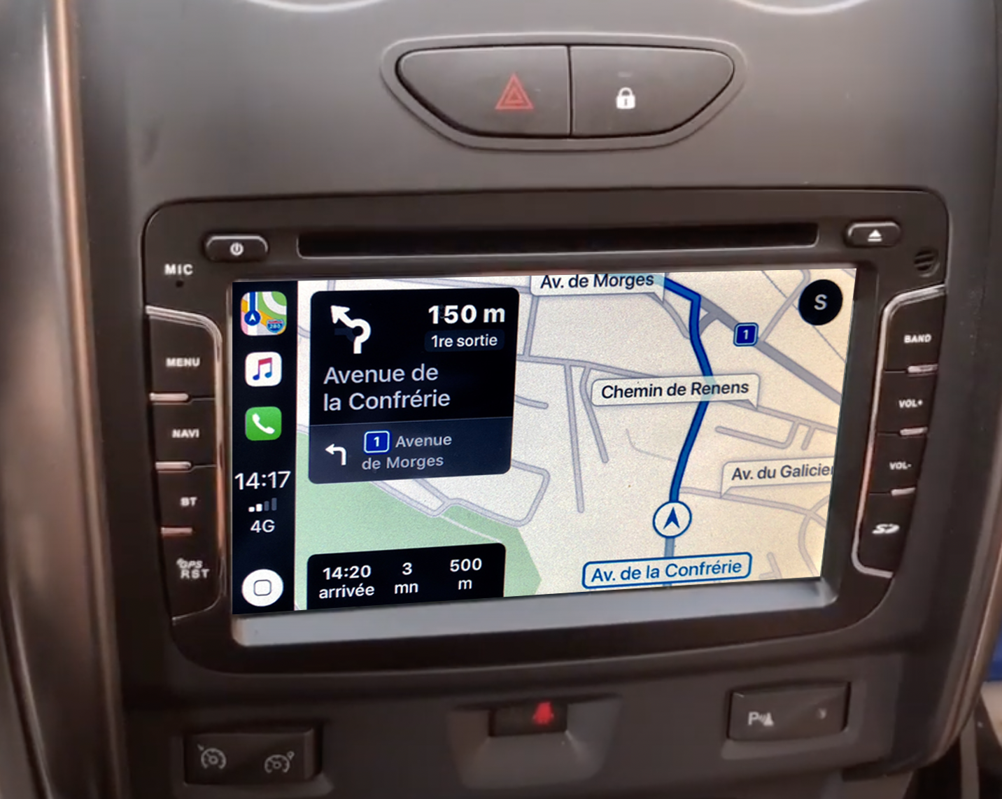 Autoradio tactile GPS Android 10.0 et Apple Carplay Dacia Lodgy Logan Dokker Duster et Sandero
