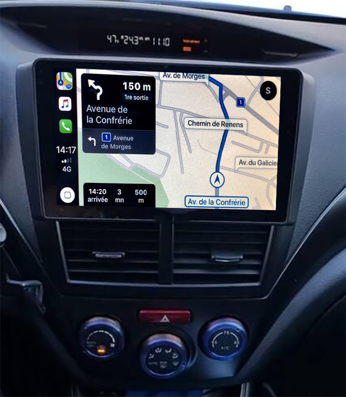 Autoradio GPS à écran tactile QLED Android 11.0 et Apple Carplay Subaru Forester de 2008 à 2012