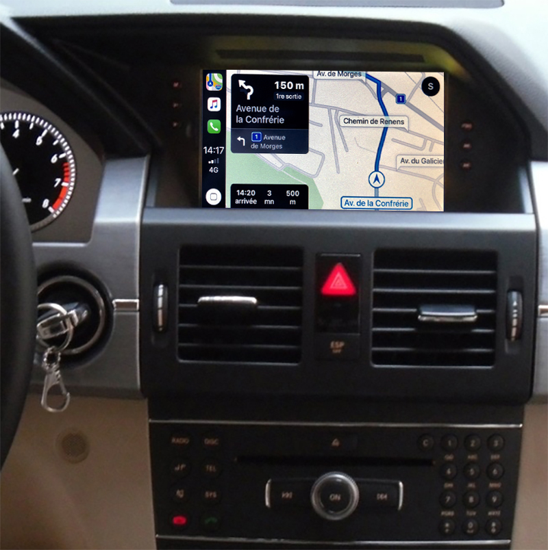 Autoradio tactile GPS Android 11.0 et Apple CarPlay USB Mercedes GLK X204 de 2008 à 2012