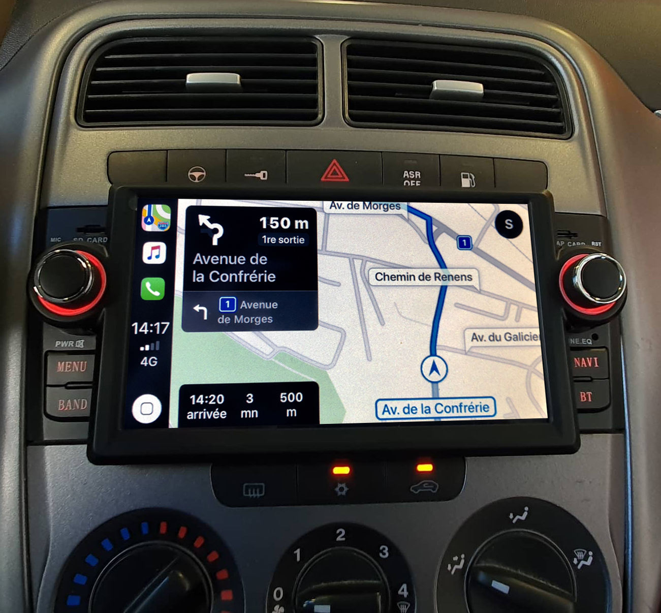 Autoradio tactile GPS et Apple Carplay Fiat Grande Punto de 2005 à 2009