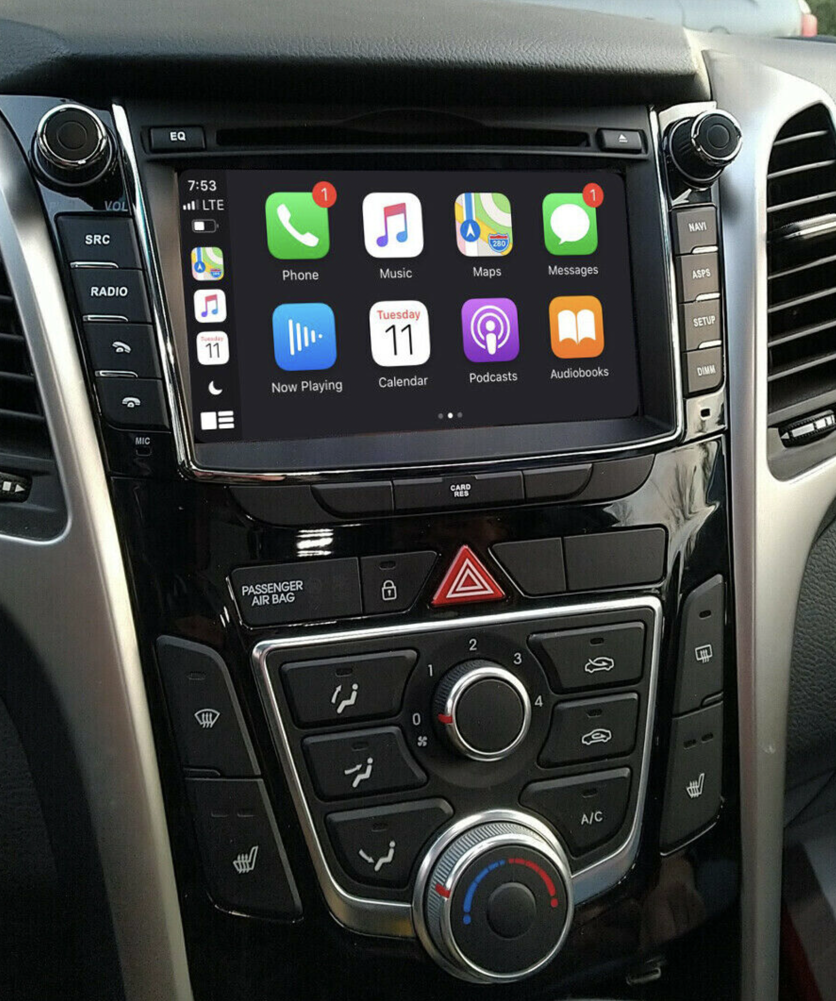 Autoradio tactile GPS Android 12.0 et Apple CarPlay USB Hyundai i30 de 2012 à 2017
