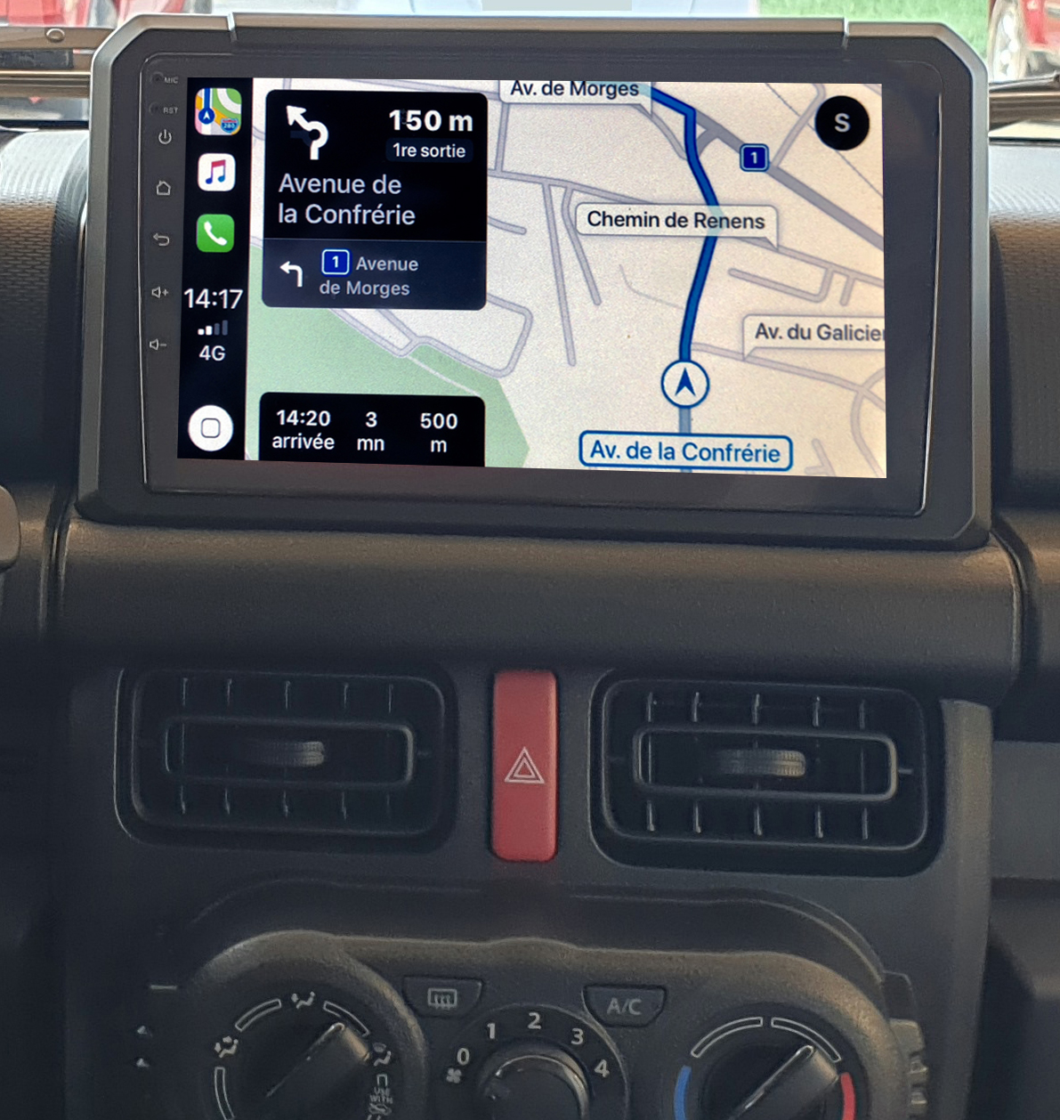 Autoradio GPS à écran tactile QLED Android 11.0 et Apple Carplay sans fil Suzuki Jimny depuis 2019