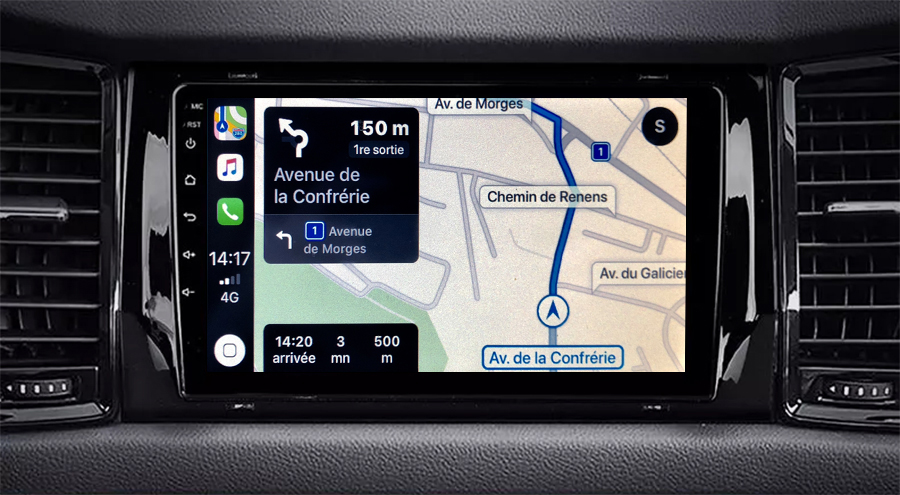Autoradio GPS à écran tactile QLED Android 11.0 et Apple Carplay sans fil Skoda Kodiaq depuis 2017