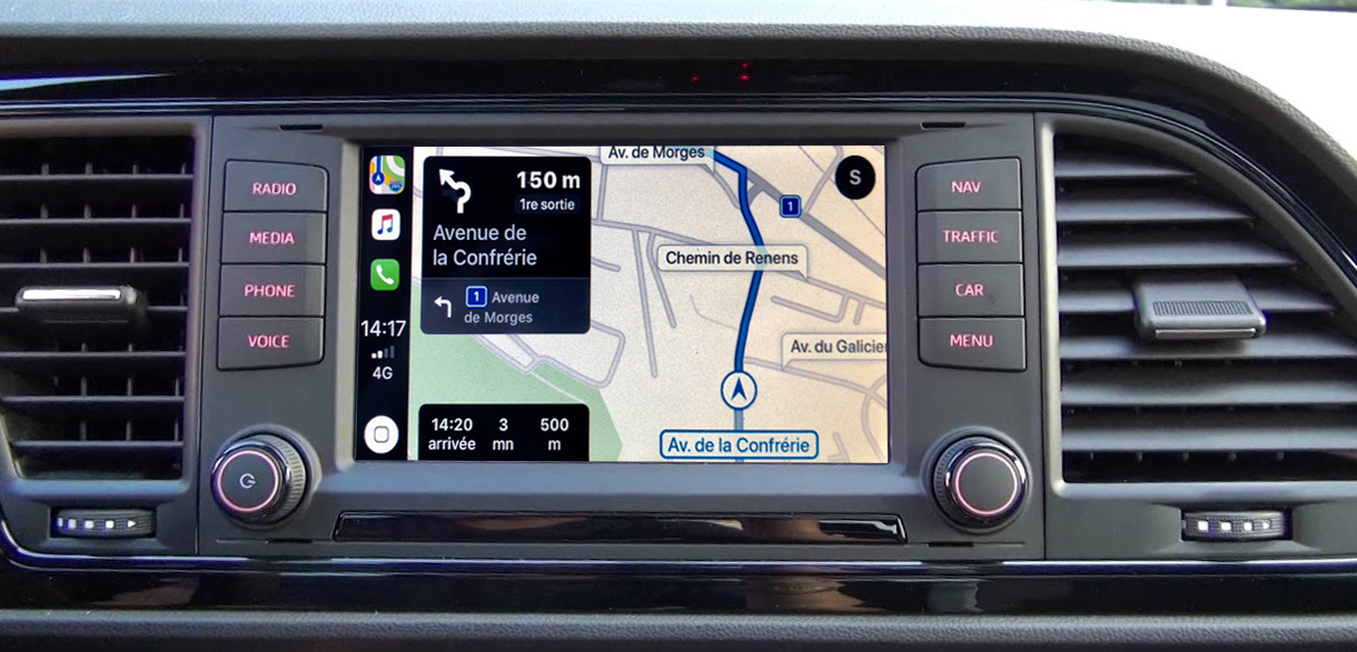 Autoradio tactile GPS Android 10.0 et Apple Carplay Seat Leon de 2013 à 2018 et Seat Ateca depuis 2016