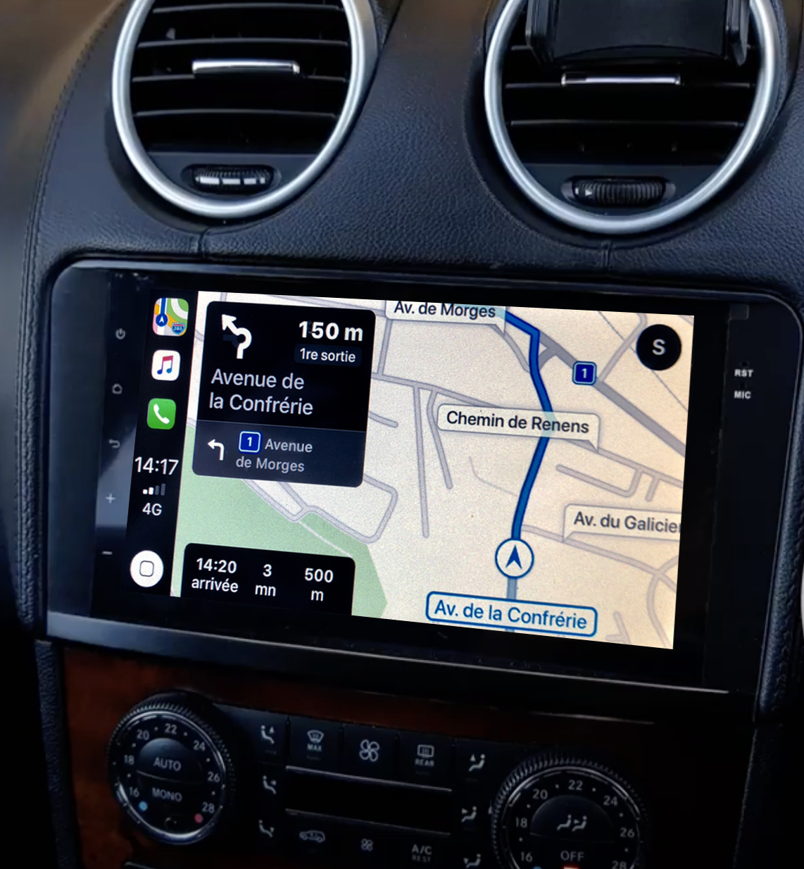Autoradio tactile GPS Android 10.0 et Apple Carplay Mercedes ML et GL de 2005 à 2012