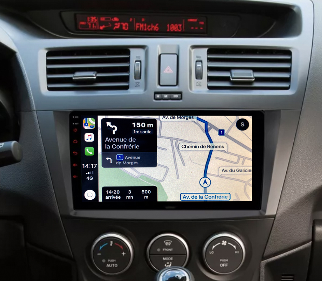 Autoradio GPS à écran tactile QLED Android 11.0 et Apple Carplay sans fil Mazda 5 de 2009 à 2012