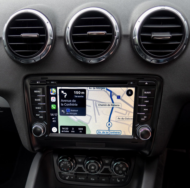 Autoradio tactile GPS Android 12.0 et Apple Carplay Audi TT de 2006 à 2014